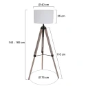 floor lamp TRIEK 1 flame, with switch, with shade E27 IP20, wood, antique 