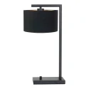 Steinhauer table lamp STANG down, with switch, with shade, with plug E27 IP20, black matt dimmable