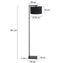 Steinhauer floor lamp STANG down, with switch, with shade, with plug E27 IP20, black matt dimmable