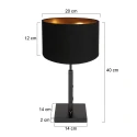 Steinhauer table lamp STANG up, short, with switch, with shade, with plug E27 IP20, black matt dimmable
