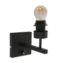 Steinhauer wall luminaire STANG up, cylindrical, with shade E27 IP20, black matt dimmable