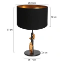 anne light & home table lamp ANIMAUX - SURICATE up, with switch, with shade, with plug E27 IP20, black matt 