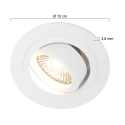 Steinhauer Lumière encastrée PÉLITE SPOT rond, pivotant GU10 IP20, blanc mat gradable