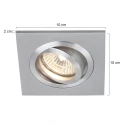 Steinhauer Lumière encastrée PÉLITE SPOT pivotant, carré GU10 IP20, acier brossé gradable