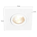 Lumière encastrée PÉLITE SPOT pivotant, carré GU10 IP20