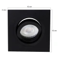 Steinhauer recessed luminaire PÉLITE SPOT swivelling, square GU10 IP20, black matt dimmable