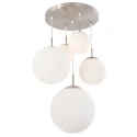 Steinhauer Luminaire à suspension BOLLIQUE 5 flammes, langue E27 IP20, acier brossé gradable
