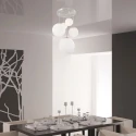 Steinhauer Luminaire à suspension BOLLIQUE 5 flammes, langue E27 IP20, acier brossé gradable