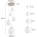 Steinhauer Luminaire à suspension BOLLIQUE 5 flammes, langue E27 IP20, acier brossé gradable