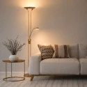 Mexlite Lampadaire BIRON à 2 flammes IP20, bronze, blanche gradable