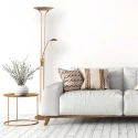 Mexlite Lampadaire BIRON à 2 flammes IP20, bronze, blanche gradable