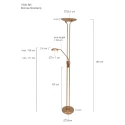 Mexlite Lampadaire BIRON à 2 flammes IP20, bronze, blanche gradable