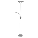 Lampadaire BIRON avec interrupteur, avec bras flexible, avec spot LED IP20, acier brossé gradable