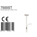 Mexlite Lampadaire BIRON avec interrupteur, avec bras flexible, avec spot LED IP20, acier brossé gradable