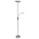 Mexlite Lampadaire BIRON avec interrupteur, avec bras flexible, avec spot LED IP20, acier brossé gradable