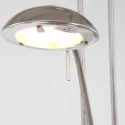 Mexlite Lampadaire BIRON avec interrupteur, avec bras flexible, avec spot LED IP20, acier brossé gradable