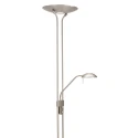 Mexlite Lampadaire BIRON avec interrupteur, avec bras flexible, avec spot LED IP20, acier brossé gradable