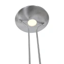 Mexlite Lampadaire BIRON avec interrupteur, avec bras flexible, avec spot LED IP20, acier brossé gradable