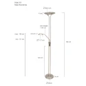 Mexlite Lampadaire BIRON avec interrupteur, avec bras flexible, avec spot LED IP20, acier brossé gradable