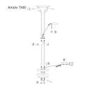 Mexlite Lampadaire BIRON avec interrupteur, avec bras flexible, avec spot LED IP20, acier brossé gradable