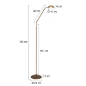 Mexlite Lampadaire BIRON à 1 flamme IP20, bronze, blanche gradable