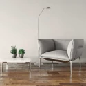 Mexlite Lampadaire BIRON avec bras flexible, avec variateur tactile IP20, acier brossé gradable