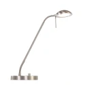 Mexlite Lampe de table BIRON avec bras flexible, avec variateur tactile IP20, acier brossé gradable