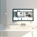 Mexlite Lampe de table BIRON avec bras flexible, avec variateur tactile IP20, acier brossé gradable