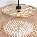 Steinhauer pendant luminaire SPARKLED LIGHT - IKARO 1 flame, round E27 IP20, beech, natural colour dimmable