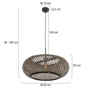 Steinhauer pendant luminaire SPARKLED LIGHT - IKARO 1 flame, round E27 IP20, beech, natural colour dimmable