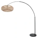 floor lamp SPARKLED LIGHT - IKARO ribbed, cylindrical, with switch, with shade, adjustable E27 IP20, black matt 