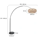 floor lamp SPARKLED LIGHT - IKARO ribbed, cylindrical, with switch, with shade, adjustable E27 IP20