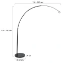 floor lamp SPARKLED LIGHT - IKARO ribbed, cylindrical, with switch, with shade, adjustable E27 IP20