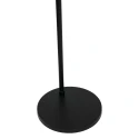Steinhauer floor lamp SPARKLED LIGHT - IKARO ribbed, cylindrical, with switch, with shade, adjustable E27 IP20, black matt 