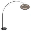 Steinhauer floor lamp SPARKLED LIGHT - IKARO ribbed, cylindrical, with switch, with shade, adjustable E27 IP20, black matt 