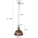 Steinhauer pendant luminaire BIKKEL - Ø 42CM 1 flame, medium E27 IP20, brown, pied dimmable