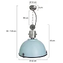 Steinhauer pendant luminaire BIKKEL - Ø 42CM 1 flame, medium E27 IP20, drak blue dimmable