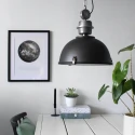 Steinhauer pendant luminaire BIKKEL - Ø 42CM 1 flame, medium E27 IP20, black matt dimmable