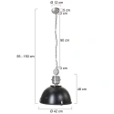 Steinhauer pendant luminaire BIKKEL - Ø 42CM 1 flame, medium E27 IP20, black matt dimmable