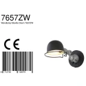 Mexlite Luminaire mural DAVIN court, avec interrupteur, avec bras articulé E14 IP20, noir mat 