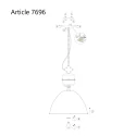 AN Pendant luminaire FRISK, 1 flame, metal, green