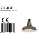 Mexlite Luminaire à suspension EDEN Bas, à 1 flamme, rond E27 IP20, scintillant, gris gradable
