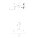 Mexlite Luminaire à suspension EDEN Bas, à 1 flamme, rond E27 IP20, scintillant, gris gradable