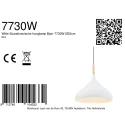 Mexlite Luminaire à suspension BJORR - Ø 33CM à 1 flamme, petit, haut E27 IP20, blanc mat gradable