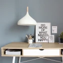 Mexlite Luminaire à suspension BJORR - Ø 33CM à 1 flamme, petit, haut E27 IP20, blanc mat gradable