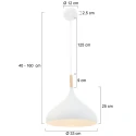 Mexlite Luminaire à suspension BJORR - Ø 33CM à 1 flamme, petit, haut E27 IP20, blanc mat gradable
