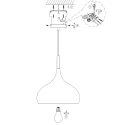 Mexlite Luminaire à suspension BJORR - Ø 33CM à 1 flamme, petit, haut E27 IP20, blanc mat gradable