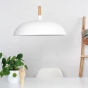 Mexlite Luminaire à suspension BJORR - Ø 45CM à 1 flamme, grand, plat E27 IP20, blanc mat gradable