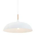 Mexlite Luminaire à suspension BJORR - Ø 45CM à 1 flamme, grand, plat E27 IP20, blanc mat gradable