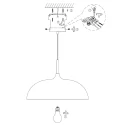 Mexlite Luminaire à suspension BJORR - Ø 45CM à 1 flamme, grand, plat E27 IP20, blanc mat gradable